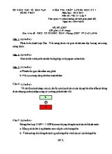 Đề đề xuất kiểm tra chất lượng học kỳ I môn Vật lý Lớp 9 - Năm học 2012-2013 - Trường THCS Võ Trường Toản (Có đáp án)